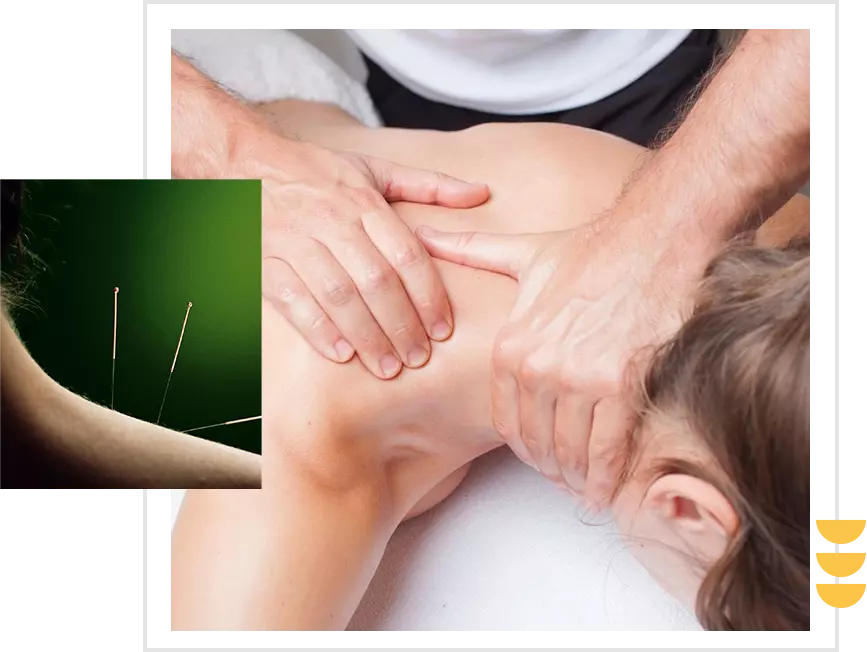 A person getting their back fixed by an acupunct